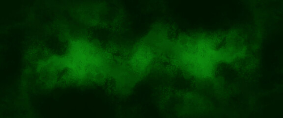 Fototapeta na wymiar Green watercolor background. Abstract green watercolor on black background with stain texture background design.