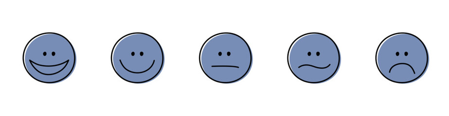 Cartoon emoticons. Appraisal concept. Vector