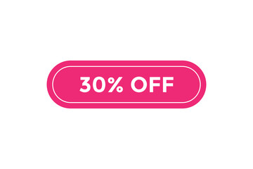 30% off special offers. Marketing sale banner for discount offer. Hot sale, super sale up to 30% off sticker label template
