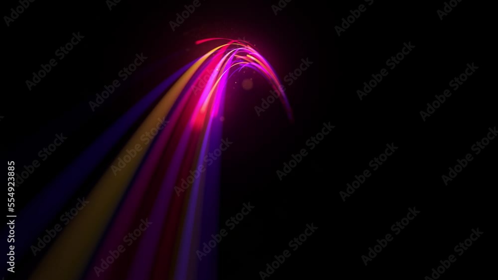 Poster abstract glowing 3d light strokes background/ 4k animation of an abstract wallpaper background of gl