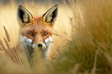 fox Generative AI wildlife shot with copy space