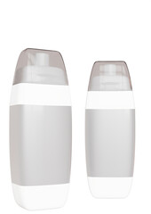 white plastic cosmetic bottle isolated