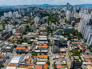 Aerial view of the city of Sao Paulo, Vila Madalena district, Brazil.