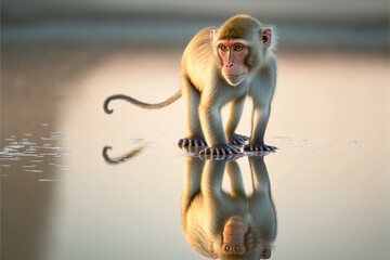 monkey in water  generative ai 