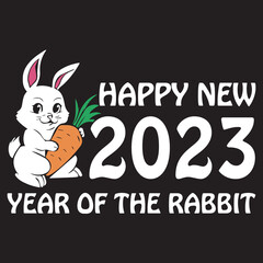 happy new year 2023 of the rabbit t-shirt design