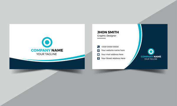 Modern and simple business card design Modern presentation card with company logo Vector business card template Visiting card for business and personal use Vector illustration design