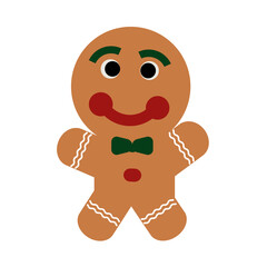 gingerbread person isolated on white
