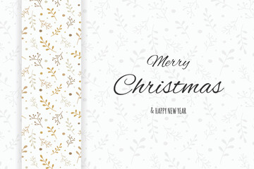 Christmas greeting card with festive branches. Xmas design. Vector