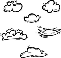 Fototapeta premium set of clouds of various shapes