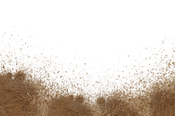 mud splash isolated transparency background.