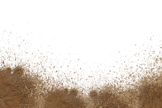 mud splash isolated transparency background.