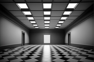 empty room with a wall Generative AI