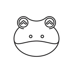 Frog face icon design. Frog animal vector icon. isolated on white background. vector illustration