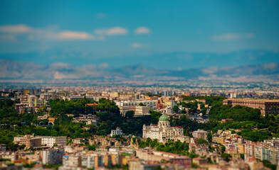 Fototapeta na wymiar View of the Capodimonte residential area of Naples, Italy.