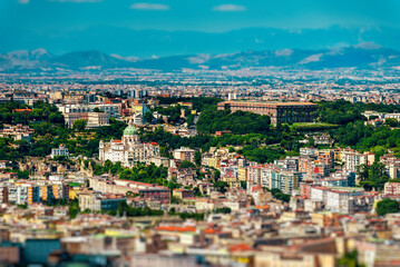 Fototapeta na wymiar View of the Capodimonte residential area of Naples, Italy.