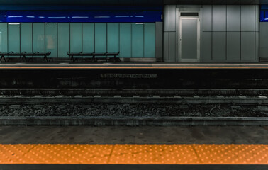 Empty subway in Italy. Railway lines.