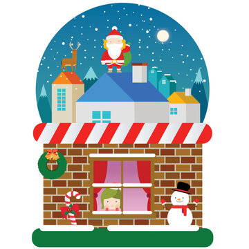 Beautiful Snowball Against Christmas Background
