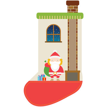 Santa Claus Delivering Christmas Gifts
