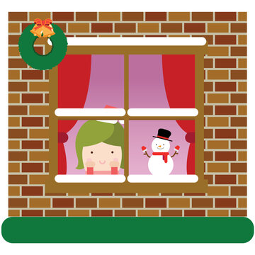 a girl waiting for a Christmas present
