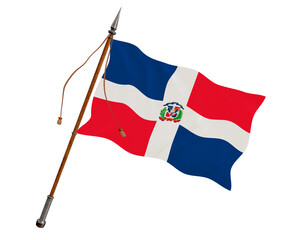 National flag  of Dominican Republic. Background  with flag  of Dominican Republic