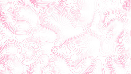 Abstract white and pink topography vector background. Line topography white and pink map design. The concept of conditional geographical pattern and topography.	