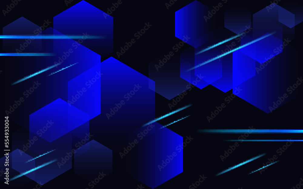 Aufkleber glow cube futuristic blue cyber vibrant element dynamic background movement electronic tech theme sq