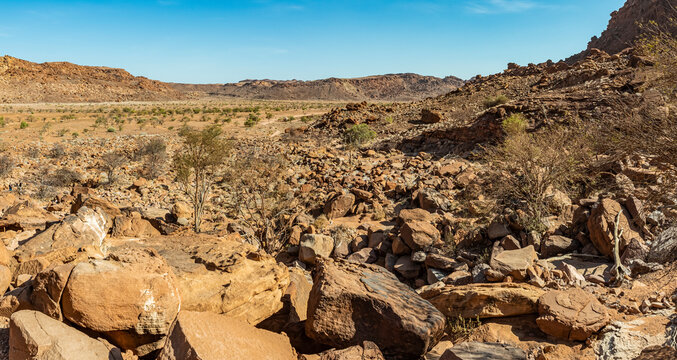 Twyfelfontein, an ancient rock engravings site in Damaraland; Kunene Region, Namibia