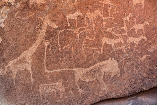 Twyfelfontein, an ancient rock engravings site in Damaraland; Kunene Region, Namibia