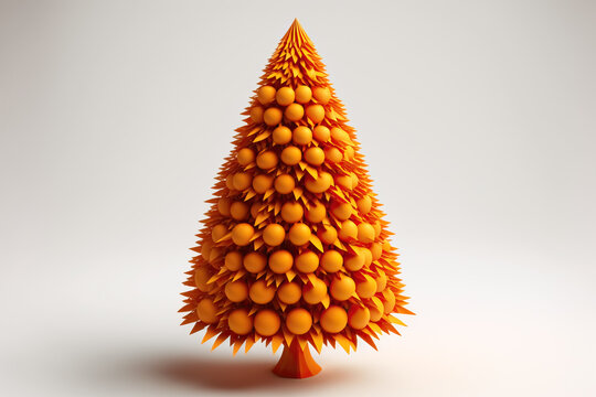 beautiful orange christmas tree , ai generated