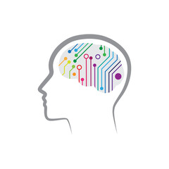 colorful digital brain