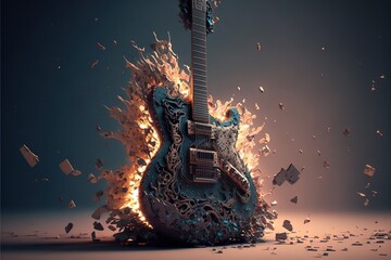 Digital illustration about guitar.