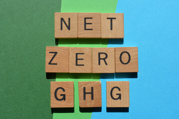 Net Zero GHG, words as banner headline