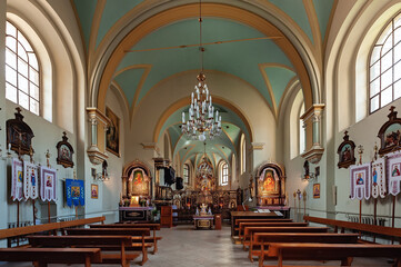 Fototapeta na wymiar Interior of the Our Lady of Perpetual Help Ukrainian Greek Catholic church in Lviv, Ukraine