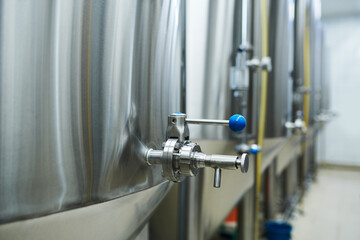 Steel beer brewing equipment, alcoholic drink production