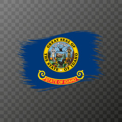 Idaho state flag in brush style on transparent background. Vector illustration.