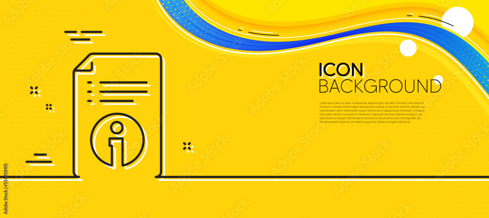 Poster technical information line icon. abstract yellow background. instruction sign. minimal technical inf