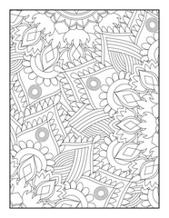 Fototapeta premium Coloring Page For Adult, Pattern Mandala Coloring Page, Coloring Book