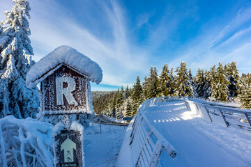 Schöne Winterlandschaft auf den Höhen des Thüringer Waldes bei Oberhof - Thüringen