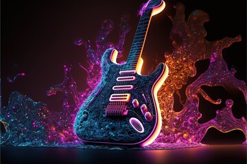 Digital illustration about guitar.