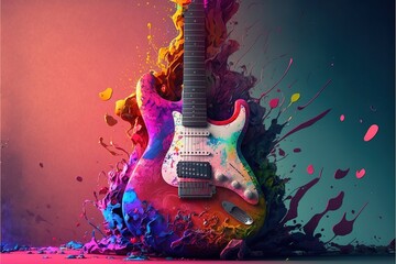 Digital illustration about guitar.