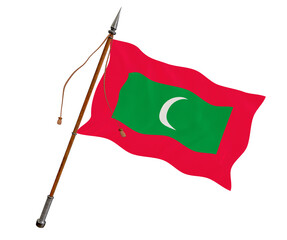 National flag of Maldives. Background  with flag of Maldives.