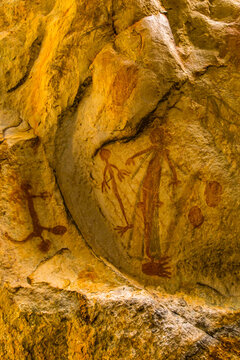 Aboriginal Rock Art Near Jar Island In The Kimberley Region Of Western Australia.