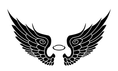 vector angel wings tribal tattoo