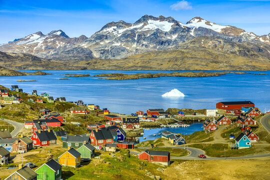 View from the water of Inuit Village of Tasiilaq.