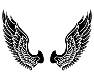 vector angel wings tribal tattoo