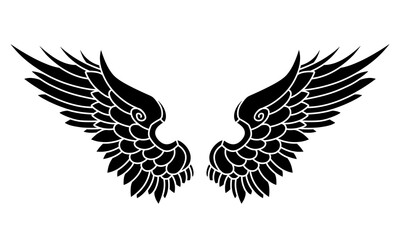 vector angel wings tribal tattoo