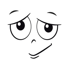 Cartoon face with raised eyebrow vector illustration
