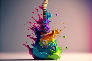 Digital illustration about guitar.