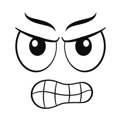 Сartoon angry face. Angry expression  vector illustration.
