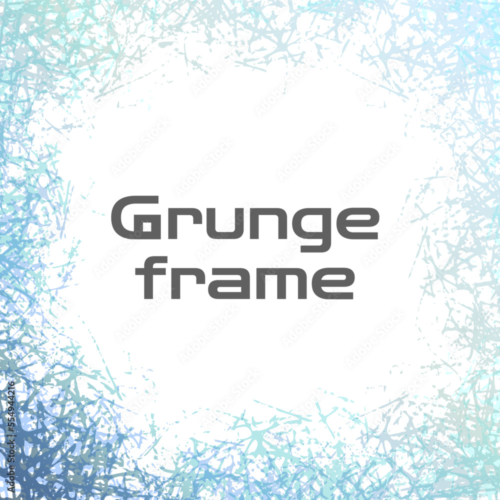 Poster modern frame in grunge design. vector empty graphic border with frozen patterns effect